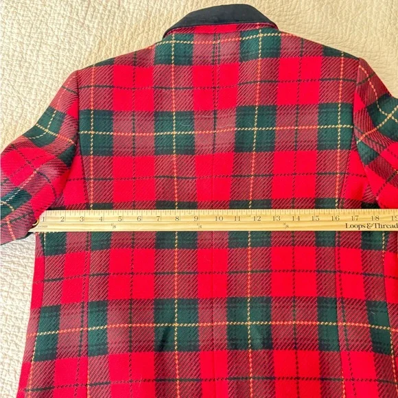 Vintage Talbots Red & Green Plaid Tartan 90’s Holiday Blazer Wool Jacket 8‎ - Picture 7 of 12